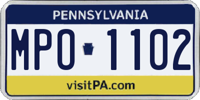 PA license plate MPO1102