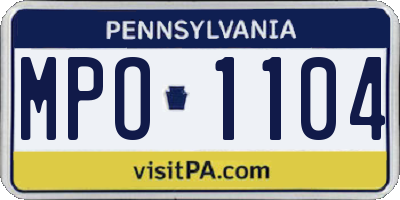 PA license plate MPO1104