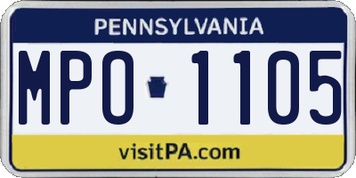 PA license plate MPO1105