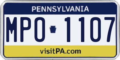 PA license plate MPO1107