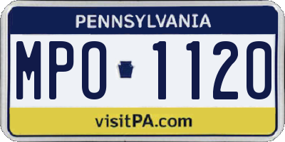 PA license plate MPO1120