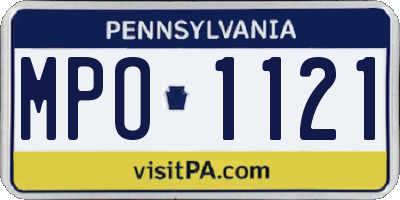 PA license plate MPO1121