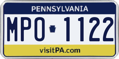 PA license plate MPO1122