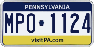 PA license plate MPO1124
