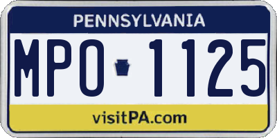 PA license plate MPO1125