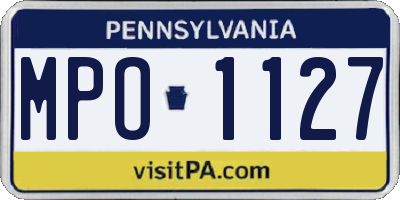 PA license plate MPO1127