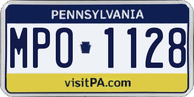 PA license plate MPO1128