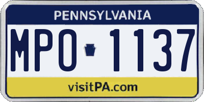 PA license plate MPO1137