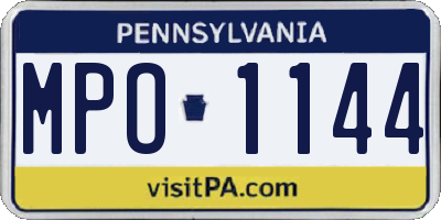 PA license plate MPO1144
