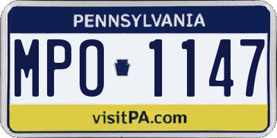 PA license plate MPO1147