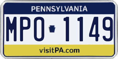 PA license plate MPO1149