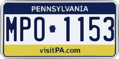 PA license plate MPO1153
