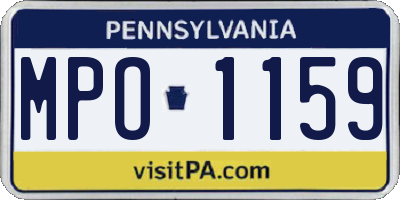 PA license plate MPO1159
