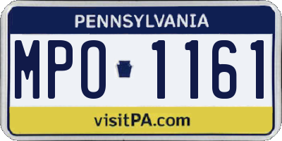 PA license plate MPO1161