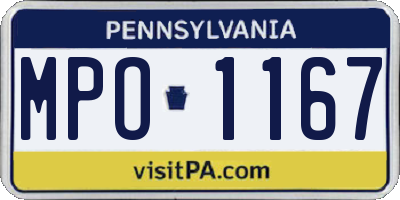 PA license plate MPO1167