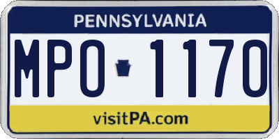 PA license plate MPO1170