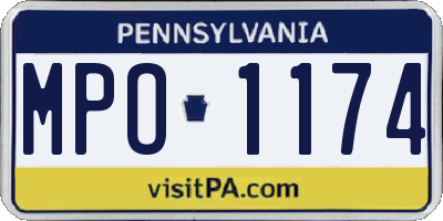 PA license plate MPO1174