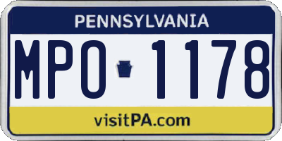 PA license plate MPO1178