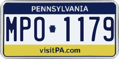 PA license plate MPO1179