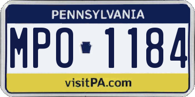 PA license plate MPO1184
