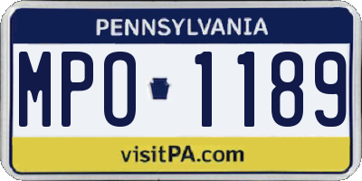 PA license plate MPO1189