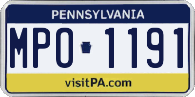 PA license plate MPO1191