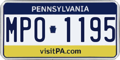 PA license plate MPO1195