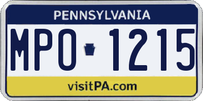 PA license plate MPO1215