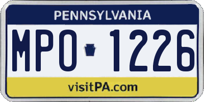 PA license plate MPO1226