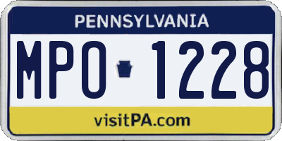 PA license plate MPO1228