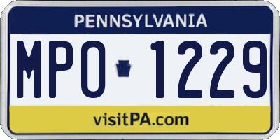 PA license plate MPO1229