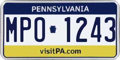 PA license plate MPO1243