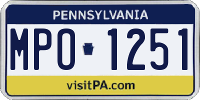 PA license plate MPO1251