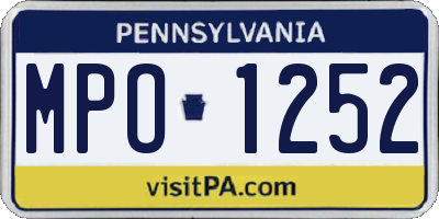 PA license plate MPO1252