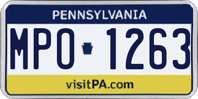 PA license plate MPO1263