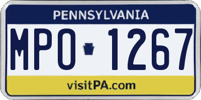 PA license plate MPO1267