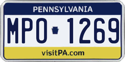 PA license plate MPO1269