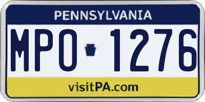 PA license plate MPO1276