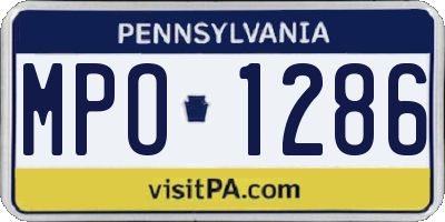 PA license plate MPO1286