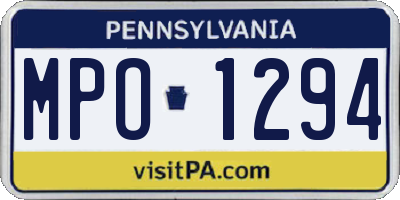 PA license plate MPO1294