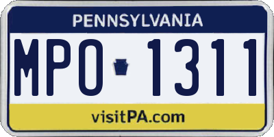 PA license plate MPO1311