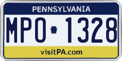 PA license plate MPO1328