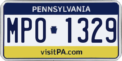 PA license plate MPO1329