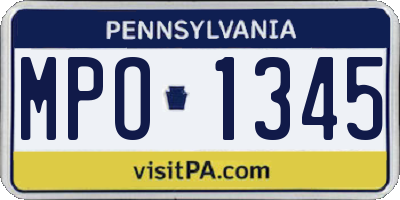 PA license plate MPO1345