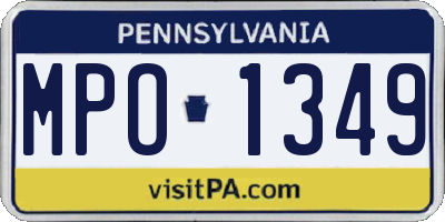 PA license plate MPO1349
