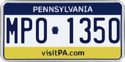 PA license plate MPO1350