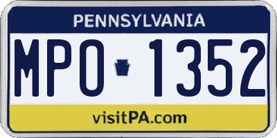 PA license plate MPO1352