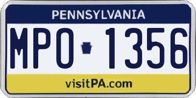 PA license plate MPO1356