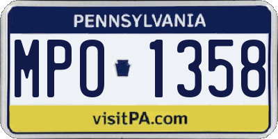 PA license plate MPO1358