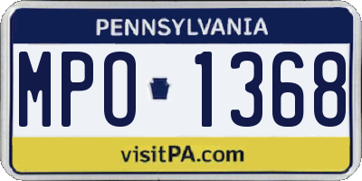 PA license plate MPO1368